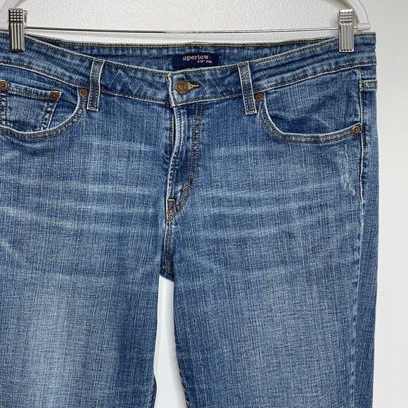 Levi SuperFlow 518 Bootcut Jean Low Rise Denim Whiskers Faded Med Wash Blue 15 M - Picture 5 of 14